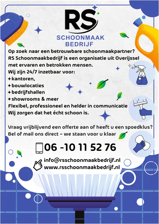 Drukwerk en flyer voor Schoonmaakbedrijf RS