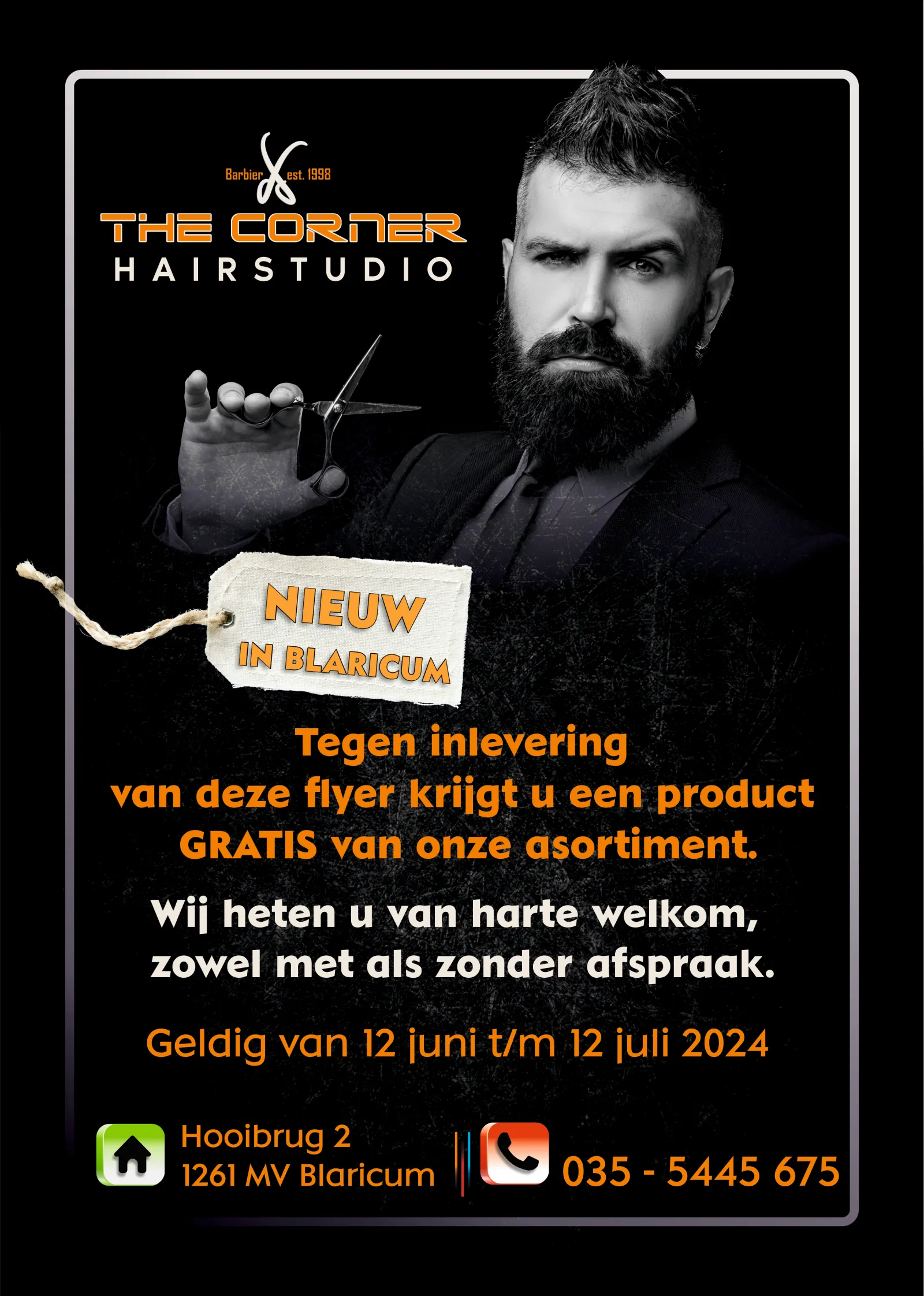 Drukwerk en flyer voor The Corner Hairstudio